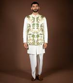 Light green linen satin bandi