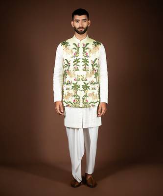 Light green linen satin bandi 2