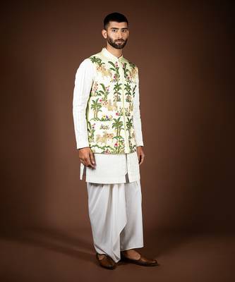 Light green linen satin bandi 3