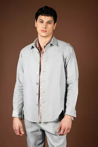Ice blue denim jacket