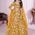 yellow sequins georgette wedding lehenga set choli with dupatta