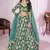 teal green sequins georgette lehenga set choli with dupatta