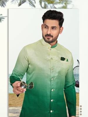 Double sheded printed indowestern with fancy botton 3