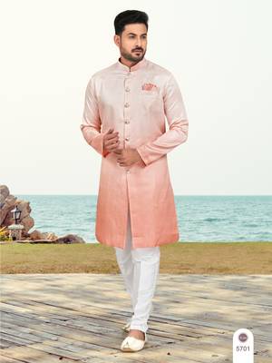 Double sheded printed indowestern with fancy botton 2