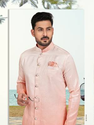 Double sheded printed indowestern with fancy botton 3