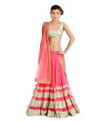 light pin color net fabric lehnga with dupatta and Blouse