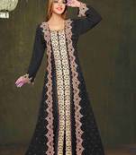 Black color luxurious Full Sleeves Handmade Moroccan Kaftan.