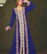 Navy Blue color luxurious Full Sleeves Handmade Moroccan Kaftan.