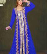 Royal Blue color luxurious Full Sleeves Handmade Moroccan Kaftan.
