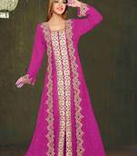 Wine color luxurious Full Sleeves Handmade Moroccan Kaftan.