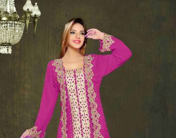 Wine color Full Sleeves Handmade Moroccan Kaftan 2