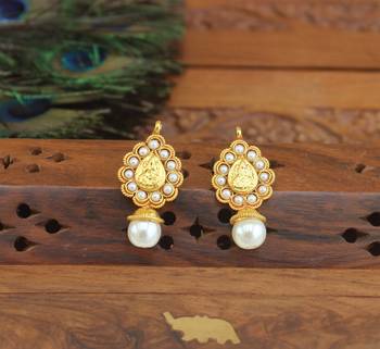 Designer gold plated temple earrings 1