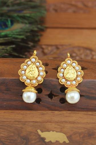 Designer gold plated temple earrings
