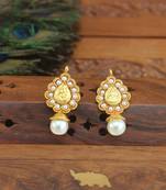 Designer gold plated temple earrings