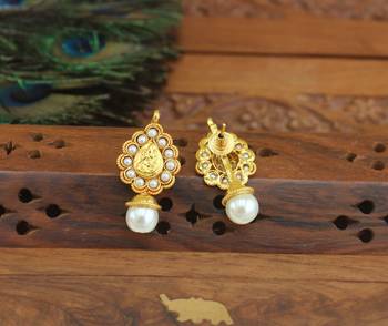 Designer gold plated temple earrings 2