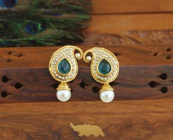 Designer gold plated mango earrings 1
