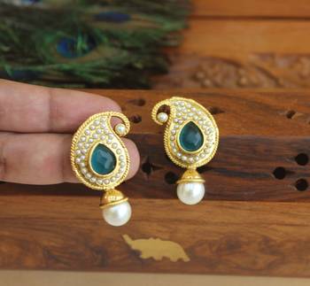 Designer gold plated mango earrings 2
