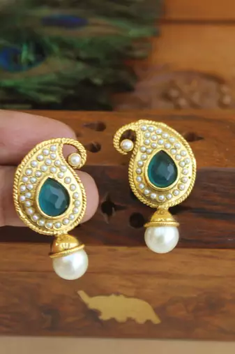 Designer gold plated mango earrings