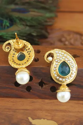 Designer gold plated mango earrings