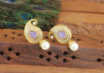 Designer gold plated mango earrings 1