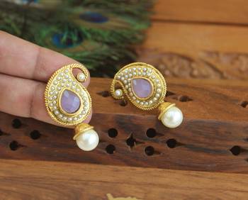 Designer gold plated mango earrings 2