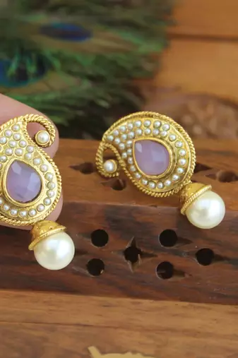 Designer gold plated mango earrings