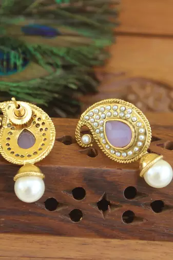 Designer gold plated mango earrings
