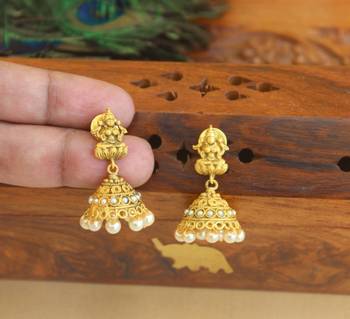 Designer matte finish  temple earrings 2