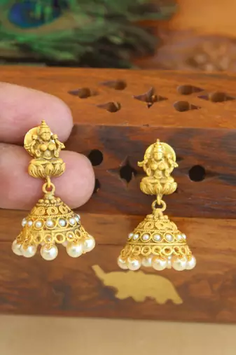 Designer matte finish  temple earrings