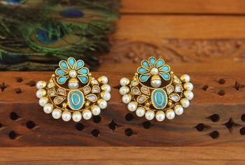 Designer gold plated chandbali earrings 1