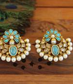Designer gold plated chandbali earrings