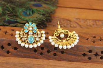 Designer gold plated chandbali earrings 3