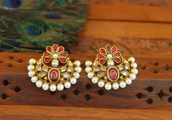 Designer gold plated chandbali earrings 1