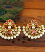 Designer gold plated chandbali earrings