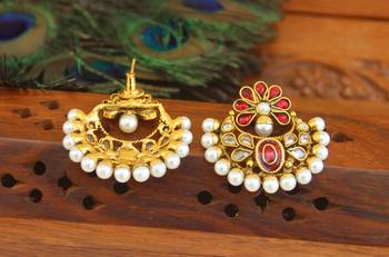 Designer gold plated chandbali earrings 3