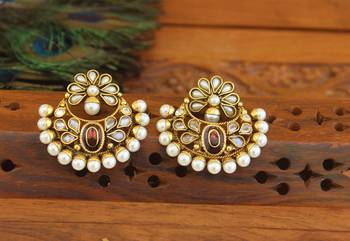 Designer gold plated chandbali earrings 1