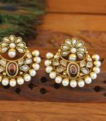Designer gold plated chandbali earrings