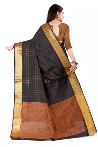 Black silk saree with blouse piece