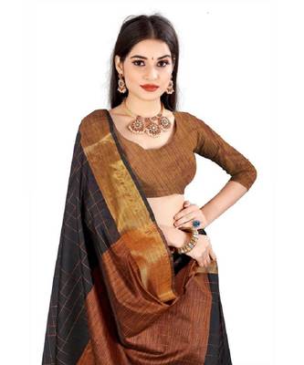 Black silk saree with blouse piece 4