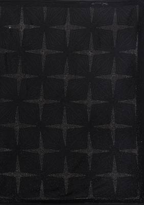 Black Silk Blend Swarovski Work Saree With Blouse Piece 7