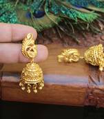 Designer matte finish peacock earrings