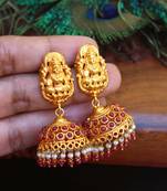 Designer gold plated temple earrings
