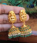 Designer gold plated temple earrings