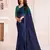 Navy Blue Georgette Stone Work Saree With Lace Border & Rich Pallu With Banglori Blouse And Saree For Women 