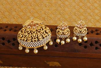 Designer matte finish cz pendant set 1