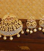 Designer matte finish cz pendant set