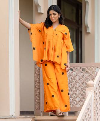 Sunshine polka kaftan coord set 1