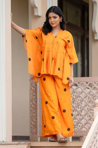 Sunshine polka kaftan coord set