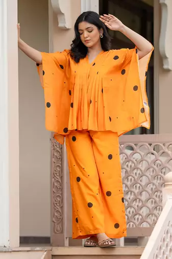 Sunshine polka kaftan coord set