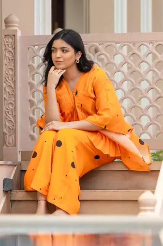 Sunshine polka kaftan coord set
